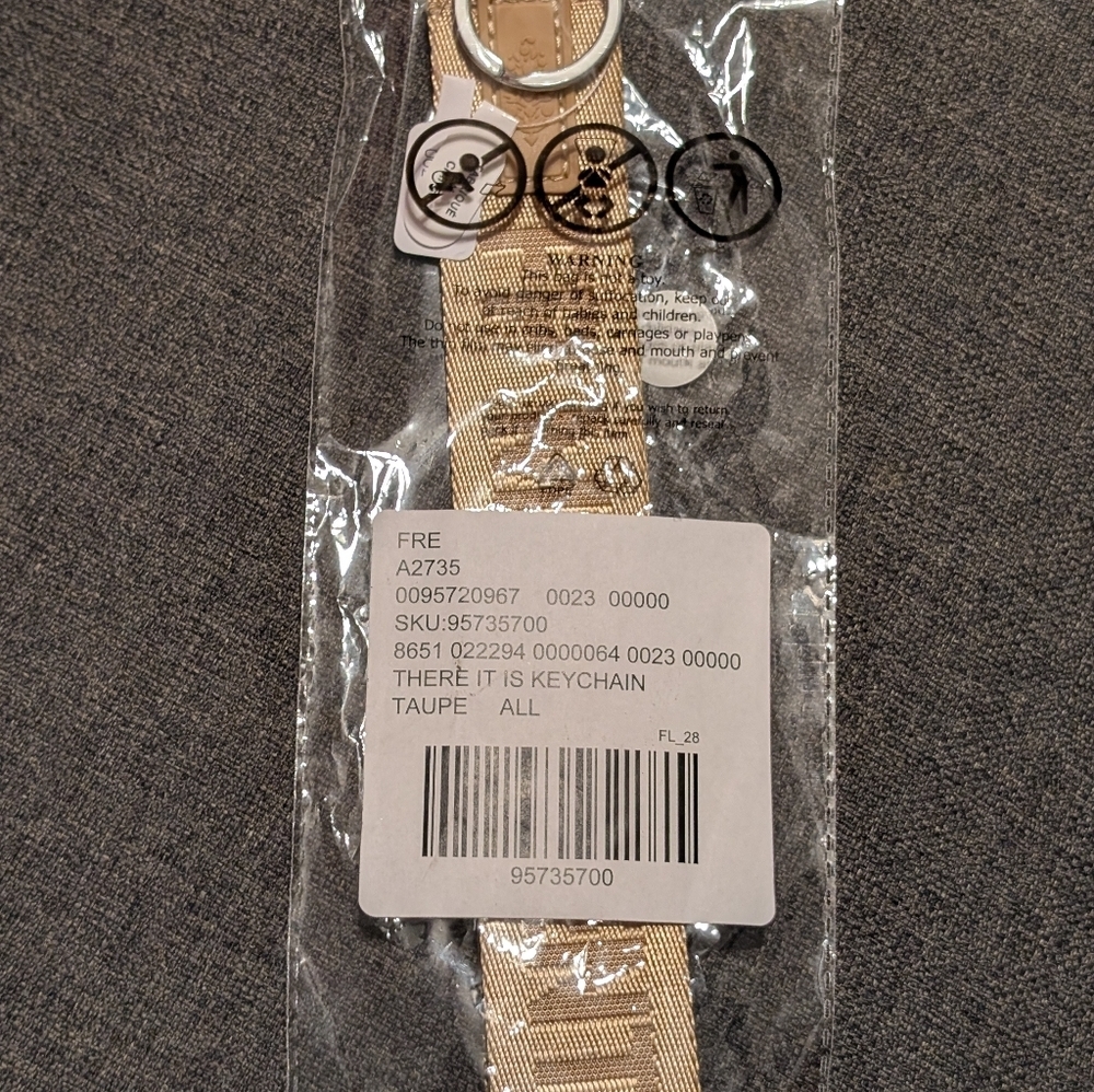 Free People Movement Taupe Keychain, New In Bag..Sold Out Color - Picture 3 of 3